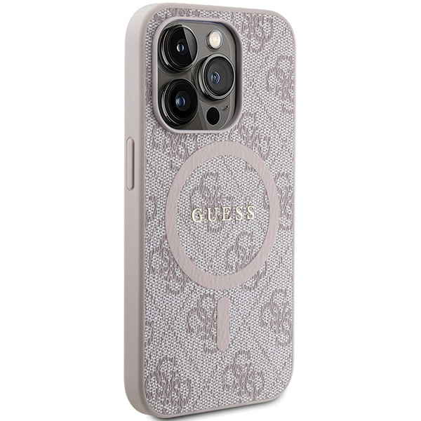 Guess GUHMP14XG4GFRP iPhone 14 Pro Max6.7" różowy/pink hardcase 4G Collection Leather Metal Logo MagSafe