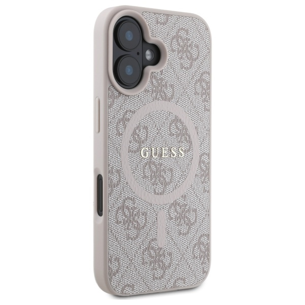 Guess GUHMP16SG4GFRP iPhone 16 6.1" różowy/pink hardcase 4G Ring Classic Logo MagSafe