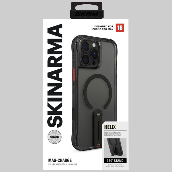 Etui Skinarma Helix do iPhone 16 Pro Max Magnetic Charging 360 Rotating Stand czarny