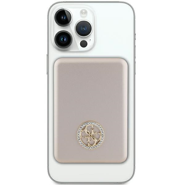 Guess Powerbank indukcyjny 5WGUPBM3AL4DMD 3000mAh złoty/gold MagSafe 4G Strassed Metal Logo