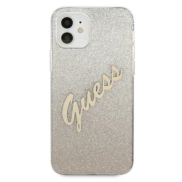 Guess GUHCP12SPCUGLSGO iPhone 12 mini5,4" złoty/gold hardcase Glitter Gradient Script