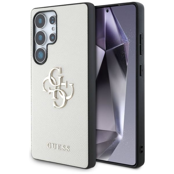 Etui Guess Grained Big 4G Logo Small     Classic Logo do Samsung Galaxy S25 Ultra beżowy
