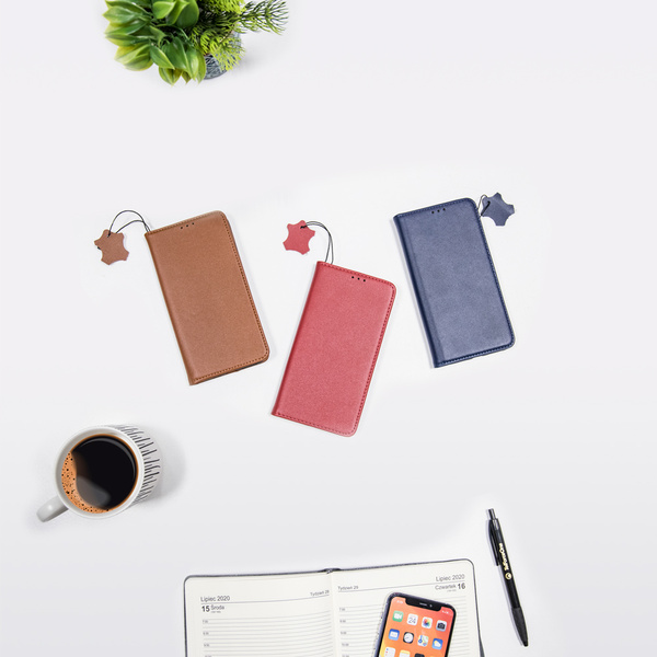 Etui skórzane Smart Pro do Huawei P30 Lite bordowe