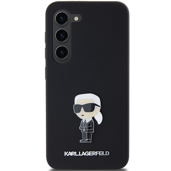 KARL LAGERFELD KLHCS24SSMHKNPK S24 S921 CZARNY/BLACK SILICONE IKONIK METAL PIN