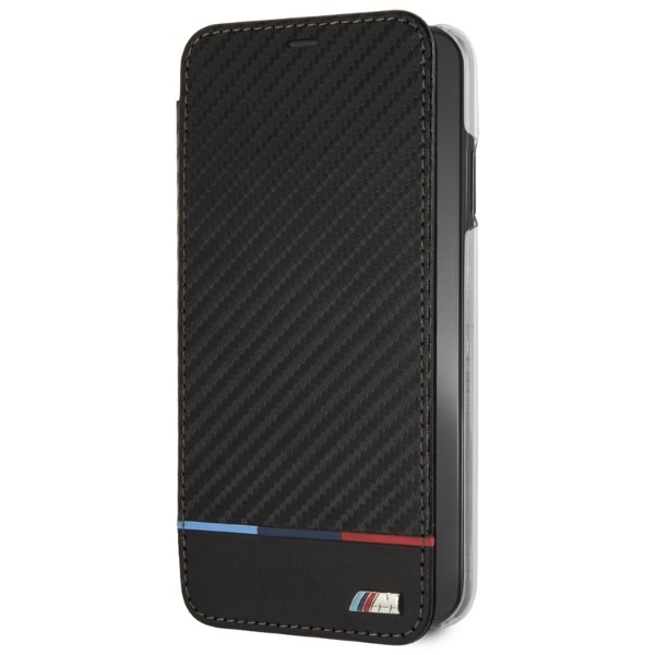 BMW BMTRBKI65PUCARTCBKiPhone XS Max  book czarny/black Carbon Tricolor Stripe