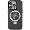 Etui Karl Lagerfeld Ring Stand Karl&Choupettte MagSafe do iPhone 15 Pro Max - czarne