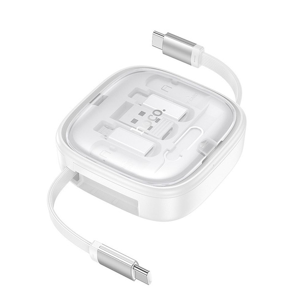 Kabel All-in-one zwijany w zestawie z wymiennymi końcówkami Hoco PD 3A 60W 0,95 m U140 biały