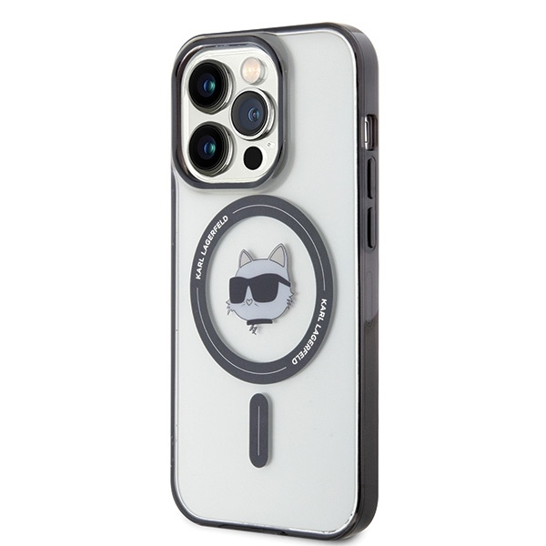 Etui Karl Lagerfeld IML Choupette's Head MagSafe na iPhone 15 Pro - przezroczyste