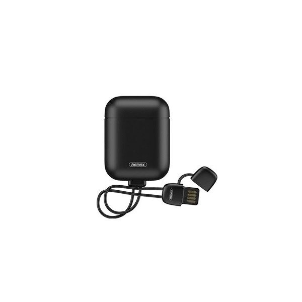 REMAX SILIKONOWE ETUI CASE AIRPODS + KABEL LIGHTNING CZARNY