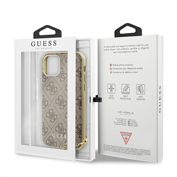 Guess GUHCN61GF4GBR iPhone 11 / Xr 6,1"brown/brązowy hard case 4G Charms Collection