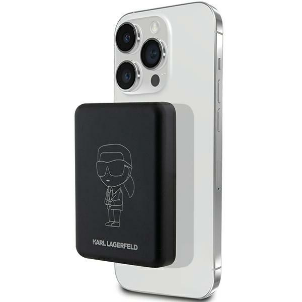 KARL LAGERFELD POWERBANK INDUCTION KLPBM5KOTTGK 5000MAH CZARNY/BLACK NFT OUTLINE IKONIK MAGSAFE