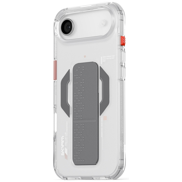 Etui Skinarma Haxa do iPhone Air         Magnetic Charging + Grip Stand przezroczysty