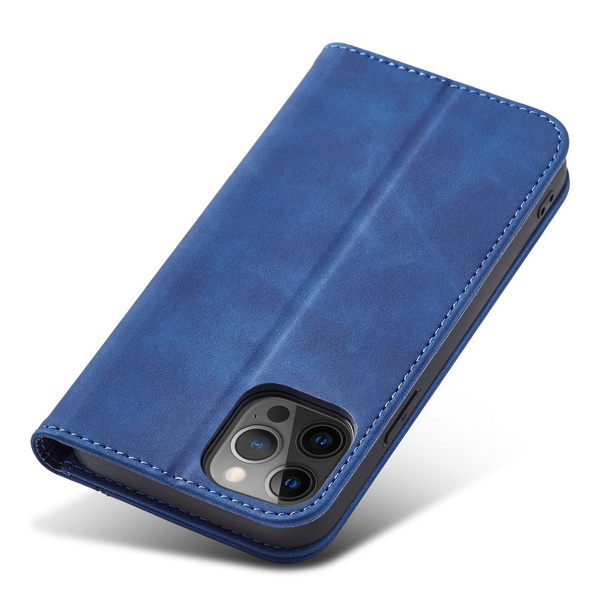 MAGNET FANCY CASE CASE FOR IPHONE 12 PRO MAX POUCH CARD WALLET CARD STAND BLUE