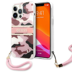 Guess GUHCP13LKCABPI iPhone 13 Pro / 136,1" różowy/pink hardcase Camo Strap Collection