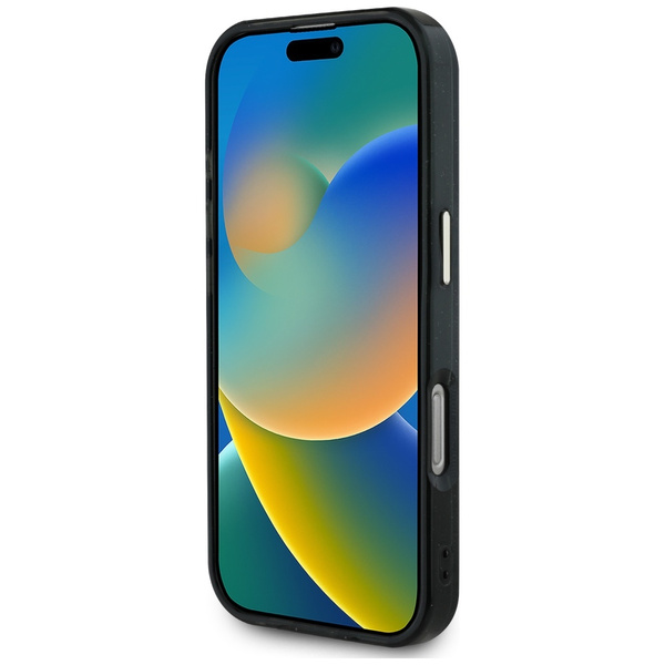 Etui Guess IML Metal Glitter 4G Circle Triangle MagSafe do iPhone 16 Pro Max czarny