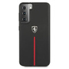 Etui Ferrari Off Track Leather Nylon Stripe na Samsung Galaxy S21 - czarne