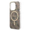 Zestaw Guess GUBPP14LH4EACSW Case+Charger iPhone 14 Pro 6,1" brązowy/brown hard case 4G Print MagSafe