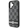 DKNY DKHCP16SPCPTSSK iPhone 16 6.1"6.1" czarny/black hardcase Checkered Pattern & Printed Stripes