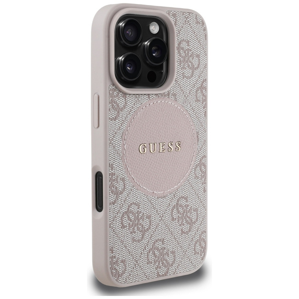 Etui Guess 4G Circle Classic Logo        MagSafe do iPhone 16 Pro różowy