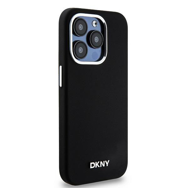 DKNY DKHMP15LSMCHLK iPhone 15 Pro 6.1"czarny/black hardcase Liquid Silicone Small Metal Logo MagSafe