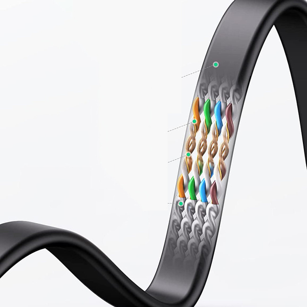 Ugreen płaski kabel sieciowy LAN Ethernet Cat. 6 8m czarny (NW102)