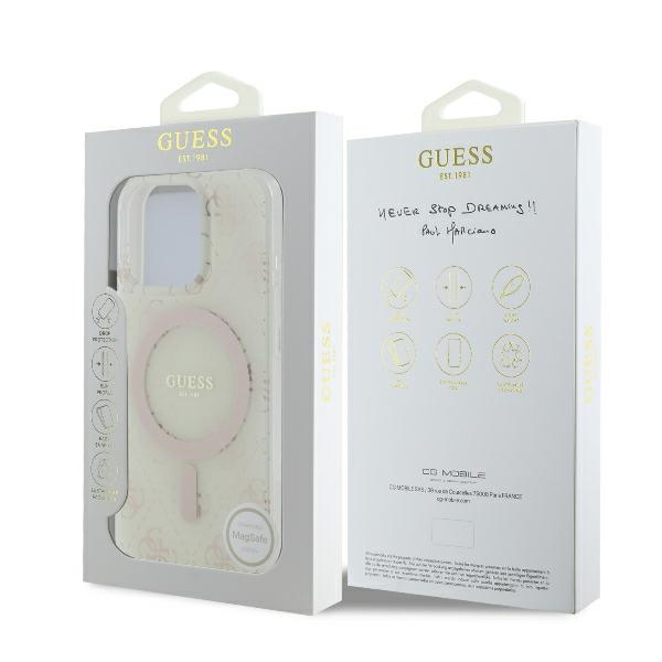 Guess GUHMP16LH4DTEH iPhone 16 Pro6.3" biały/white hardcase IML 4G Background MagSafe