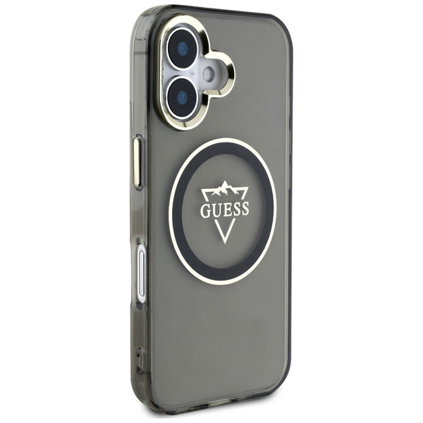 Etui Guess IML Metal Mountain Logo       MagSafe do iPhone 16 czarny