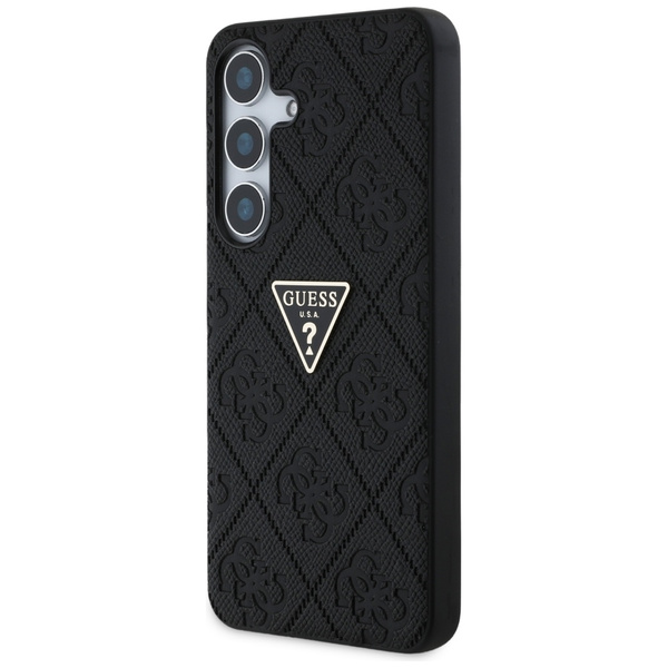 Etui Guess Hot Stamp 4G Pattern Triangle Metal Logo do Samsung Galaxy S25 czarny