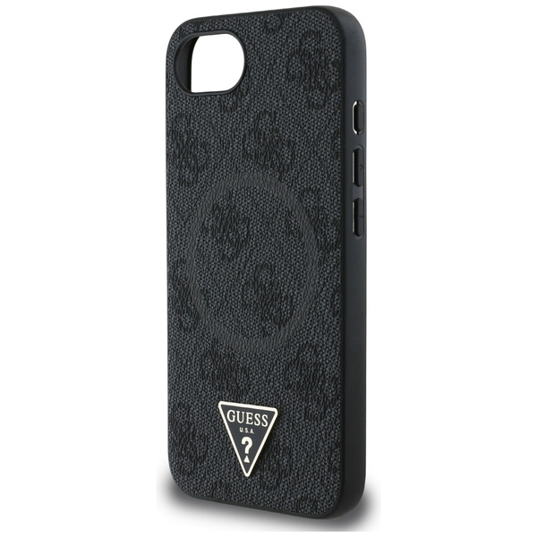Etui Guess 4G Ring Triangle Logo MagSafe do iPhone 16e czarny