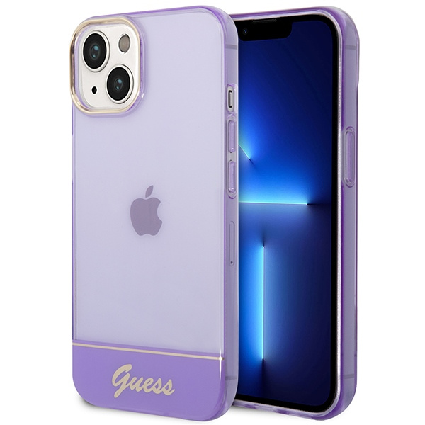 Guess GUHCP14SHGCOU iPhone 14 / 15 / 13 6.1" fioletowy/purple hardcase Translucent