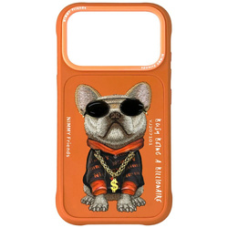 Etui Nimmy Glasses Cool Dog do iPhone 17 Pro pomarańczowy