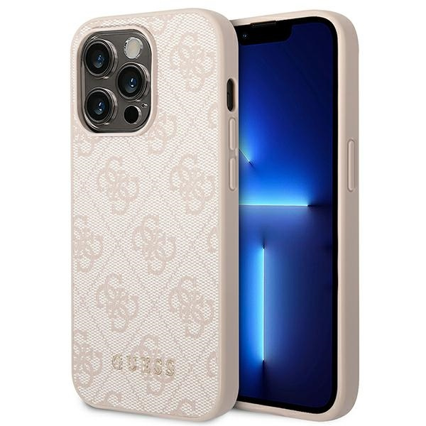 Guess GUHCP14LG4GFPI iPhone 14 Pro6,1" różowy/pink hard case 4G Metal Gold Logo