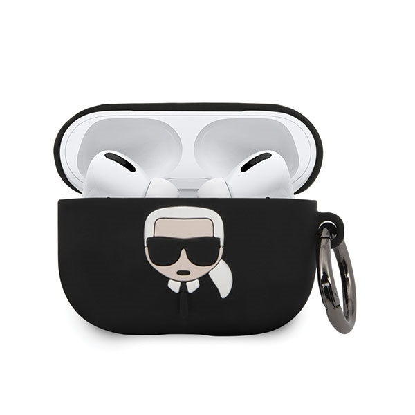 KARL LAGERFELD KLACAPSILGLBK AIRPODS PRO COVER CZARNY/BLACK SILICONE IKONIK