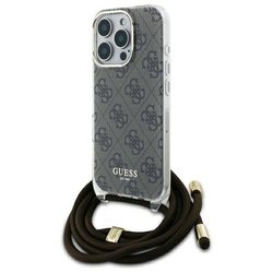 Guess GUHCP16LHC4SEW iPhone 16 Pro 6.3"  brązowy/brown hardcase Crossbody Cord 4G Print