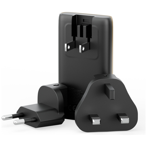 Ładowarka sieciowa Energea TravelWorld   Edge 65W 2xUSB-C PD/PPS/QC3.0 (US/UK/EU) złota