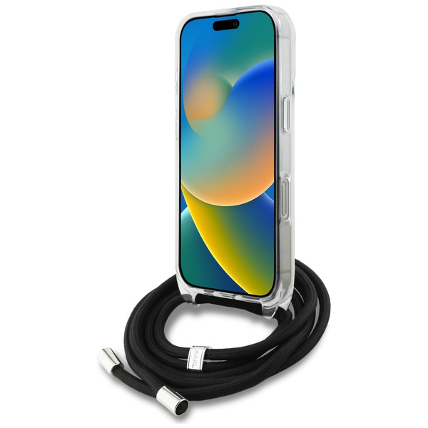 Etui Karl Lagerfeld IML Crossbody        Karl&Choupette Head do iPhone 16 Pro biały