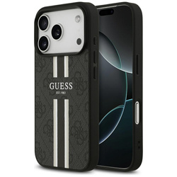 Etui Guess 4G Printed Stripes MagSafe do iPhone 17 Pro czarny