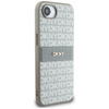 Etui DKNY Repeat Texture Pattern with    Tonal Stripe do iPhone 16e beżowy