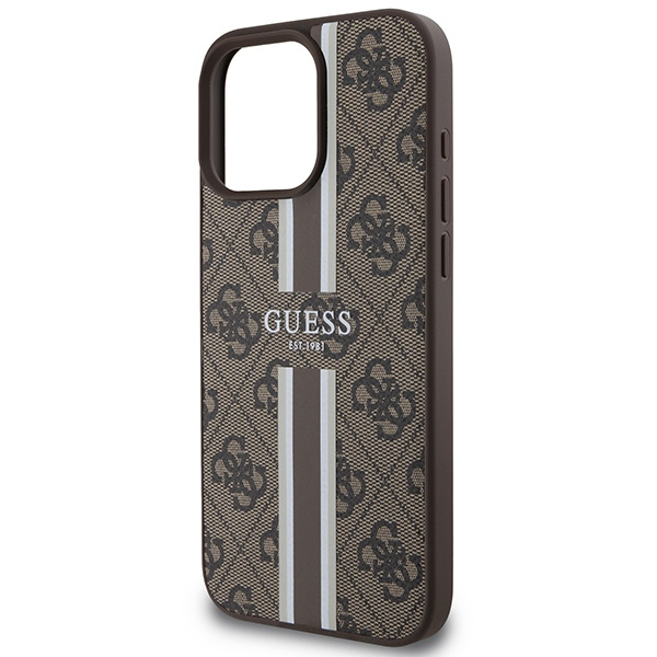 Guess GUHMP16XP4RPSW iPhone 16 Pro Max6.9" brązowy/brown hardcase 4G Printed Stripes MagSafe