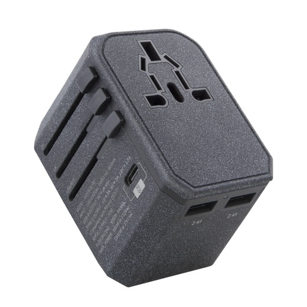 Adapter podróżny UNIQ Voyage LITHOS Collective 33W 2xUSB PD 18W QC 3.0 - szary