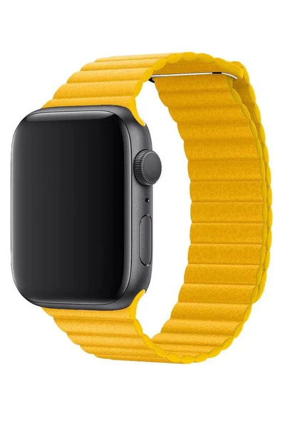 Apple Opaska skórzana w kolorze cytryny do koperty 44mm / 45mm / 46mm / 49mm - rozmiar L, oryginalna plomba, MXAD2ZM/A