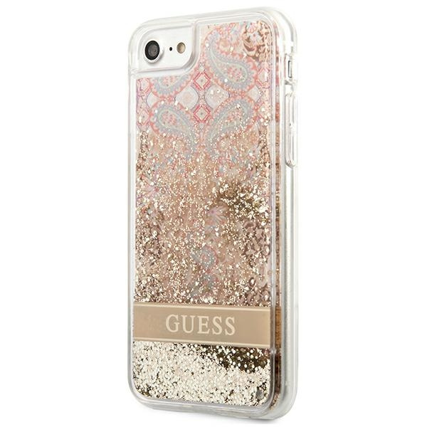 Guess GUHCI8LFLSD iPhone SE 2022 / SE 2020 / 7 / 8 złoty/gold hardcase Paisley Liquid Glitter