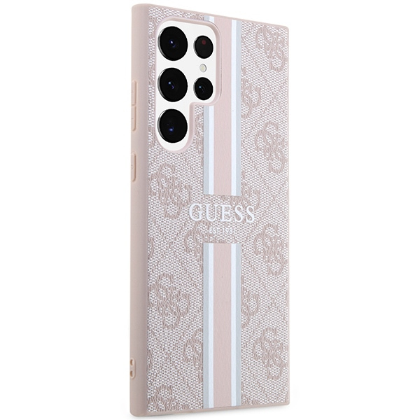 Guess GUHCS23LP4RPSP S23 Ultra S918różowy/pink hardcase 4G Printed Stripe