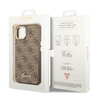 Guess GUHCP14SHG4SHW iPhone 14 / 15 / 13 6.1" brązowy/brown hard case 4G Vintage Gold Logo