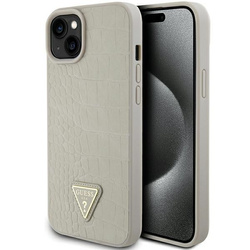 GUESS GUHCP15SPCRTHCD IPHONE 15/14/13 6.1 "GOLD / GOLD HARDCASE CROCO TRIANGLE METAL LOGO