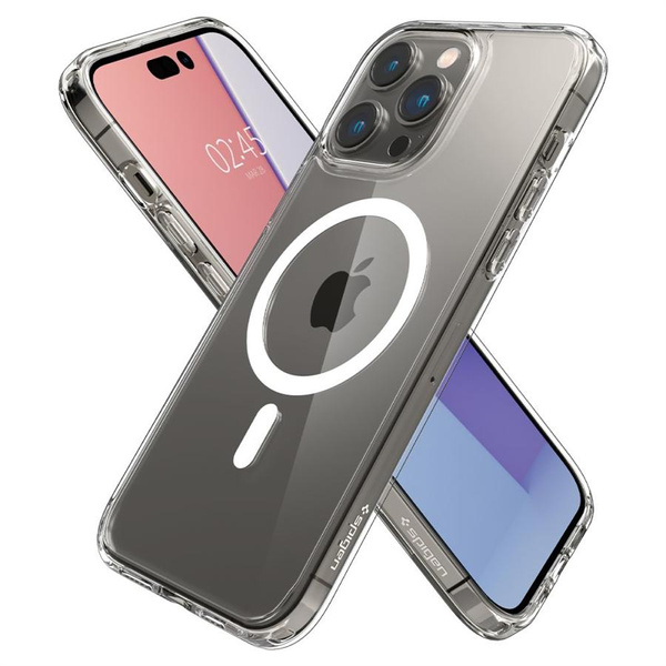 Etui Spigen Ultra Hybrid Mag z MagSafe na iPhone 14 Pro - przezroczysto-białe