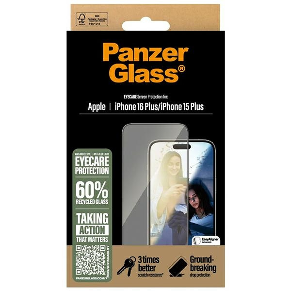 PanzerGlass EyeCare Screen Protector iPhone 16 Plus / 15 Plus 6.7" Ultra-Wide Fit 2867