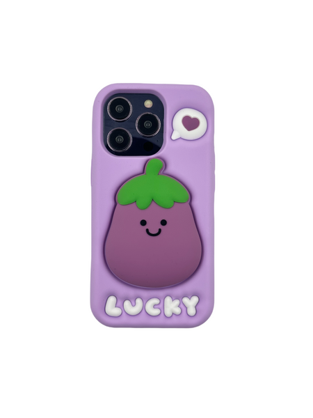 ETUI CASE 3D BAKŁAŻAN Z UCHWYTEM IPHONE 15 PRO