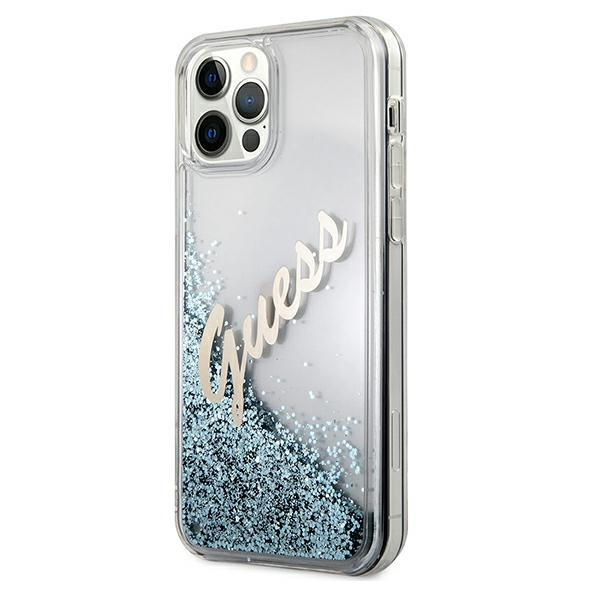 Guess GUHCP12LGLVSBL iPhone 12 Pro Max6,7" niebieski/blue hardcase Glitter Vintage Script
