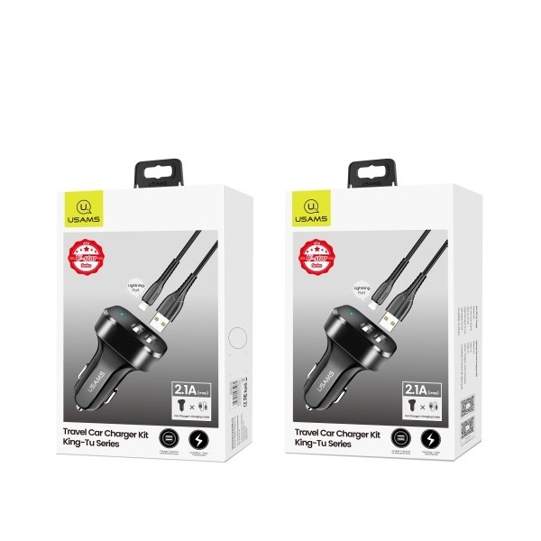 USAMS Ład. sam. 2xUSB C13 2,1A lightningczarny/black NTU35LC13TZ